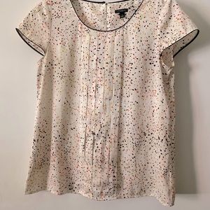 Ann Taylor Silk Pleated Shirt